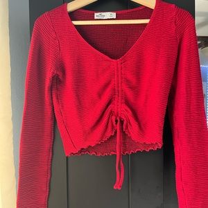 HOLLISTER red ruched crop top